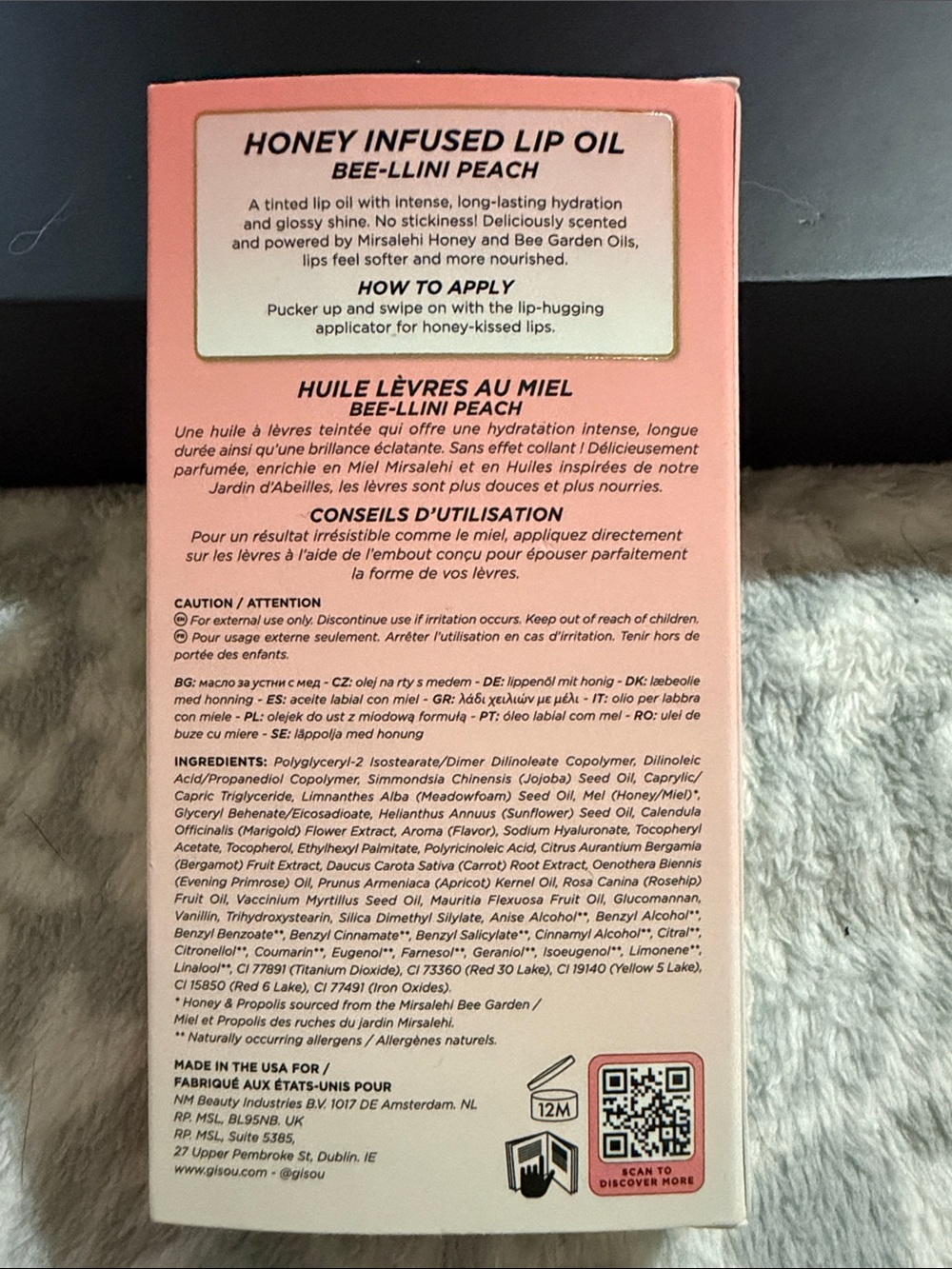 Gisou Honey Infused Lip Oil - Bellini Peach - Picture 2 of 5